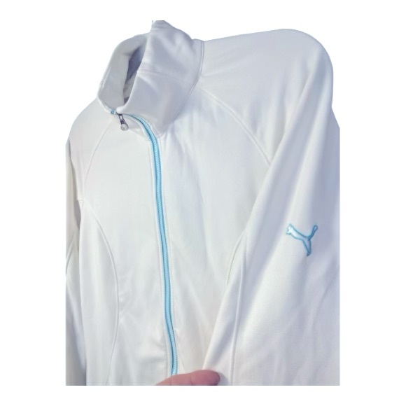 Puma Golf Full Zip Jacket Medium White All Sport Dry Cell - Picture 2 of 5